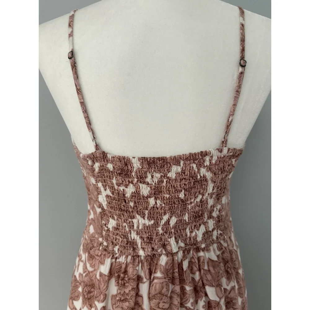 Abercrombie & Fitch Cream and Brown Floral Maxi Dress